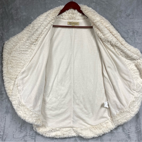 Democracy Faux Fur Draped Vest Cardigan Size S - Picture 4 of 8